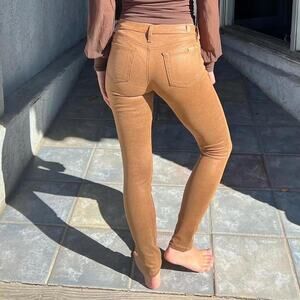 7 For All Mankind 26 Golden Caramel Coated Skinny Jeans Made in USA